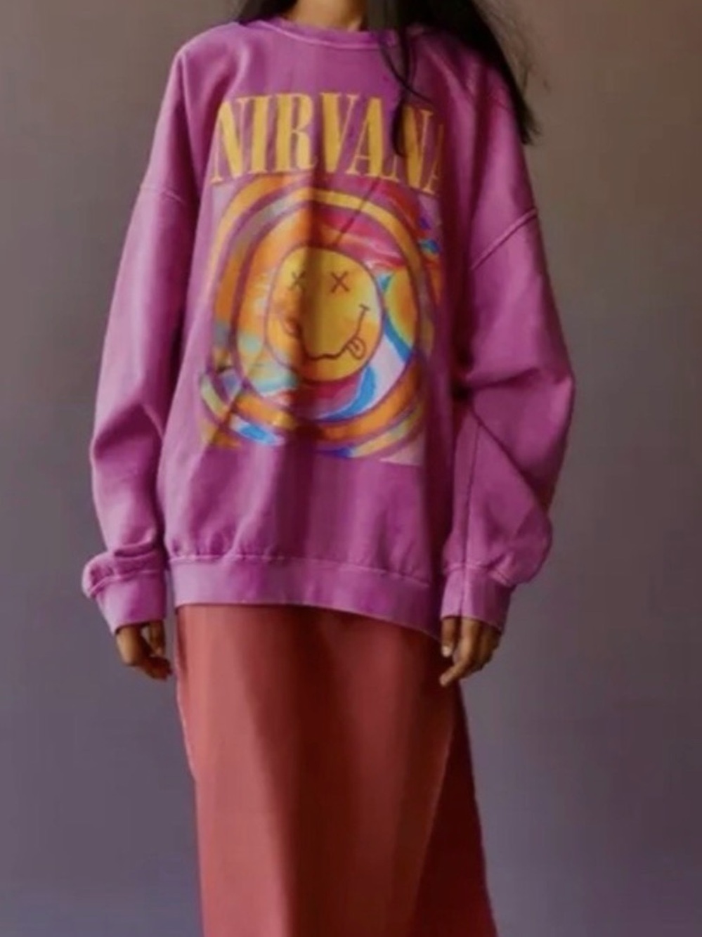NIRVANA Lavender Graphic Sweatshirt